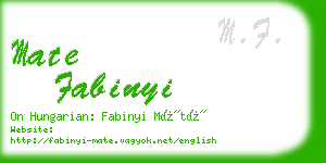 mate fabinyi business card